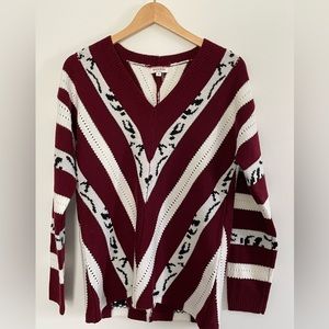 Andree by Unit Geometric V neck Sweater Size Small Retro Vintage Like New